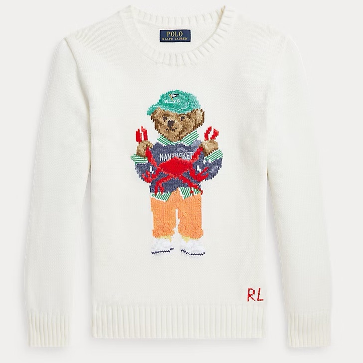 New: Ralph Lauren Polo Bear Cotton Nantucket Sweater - 4t